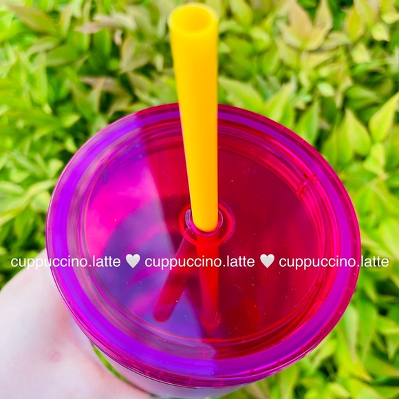 🍓LAST SET🌻Starbucks Summer 2022 Soft Touch Floral Pink & Green Grande Tumblers - Picture 7 of 16